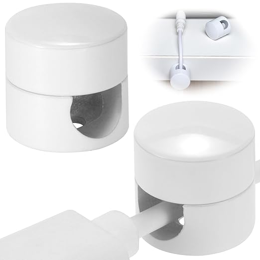 2 Sets Charger Holders for Cords, White Adjustable Cable Anchor Holders, Adhesive Metal Cord Clips, Cable Management Wire Organizers for Desk, Office, Nightstand