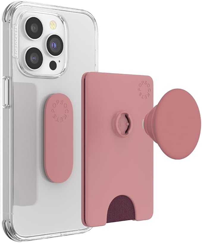 PopSockets Phone Wallet with Expanding Kickstand, Phone Card Holder - Clay