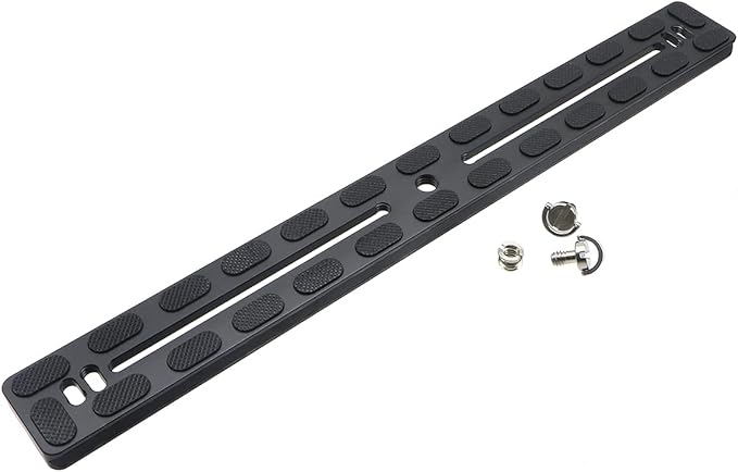 PU-350 350mm Universal Long Quick Release Plate Dual Dovetail Slide Rail with D-Ring Screw for Ball Head Tripod Mount DSLR Camera Arca Swiss Compatible