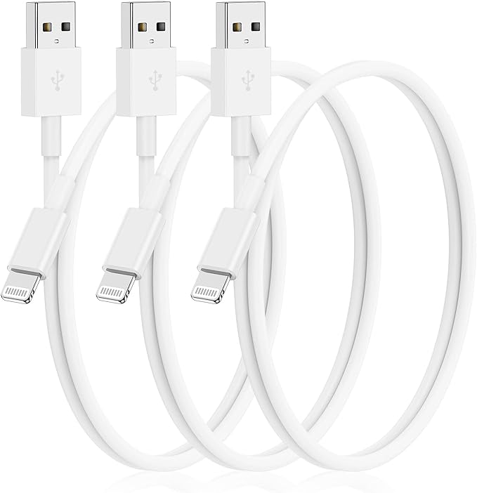 3Pack for [Apple MFi Certified] iPhone Charging Cable 0.3M-Lightning to USB Cable Wire - 1Feet iPhone USB Charger Cords for Appe iPhone 14 13 12Pro/Pro Max/Xs XR