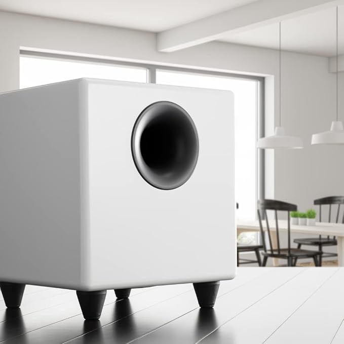 Audioengine S8 250W Wireless Powered Subwoofer, Built-in Amplifier (Wireless, White)