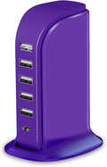 iPhone Charger Fast Charging Upoy, Multi Device USB Charging Station, 6 Ports USB Blocks, Power Adapter 1 USB C + 5 USB A Ports, Kawaii Electronics Accessories, Essentials for Travel, Vacation, Home