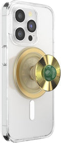 PopSockets Phone Grip for MagSafe with Kickstand, Magnetic Stand, Swappable Top, Secure Hold for iPhone MagSafe Cases, Phone & Tablet Grip, Cute PopSockets - Gem Brooch Jade