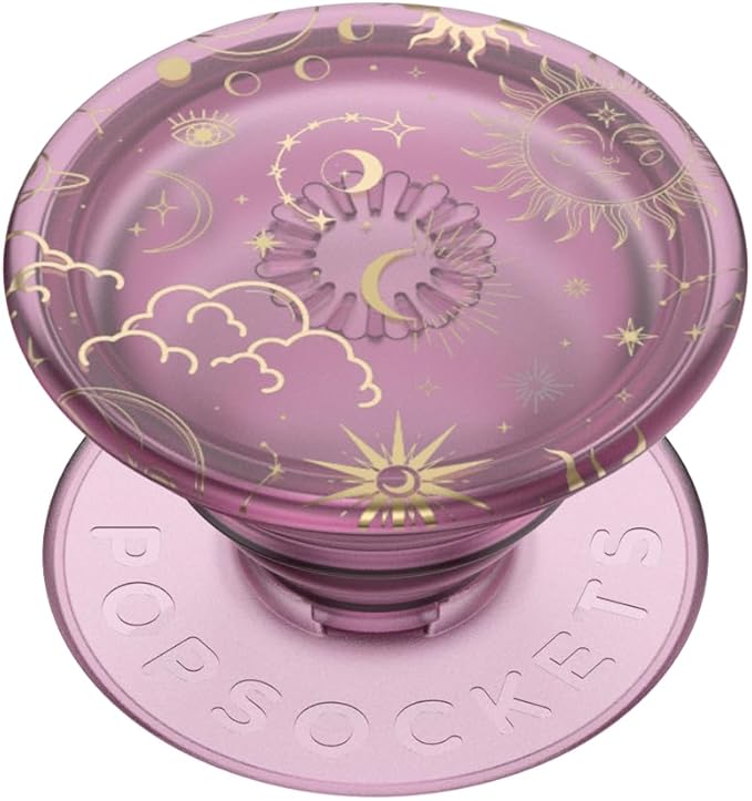 PopSockets Translucent Phone Grip with Expanding Kickstand, PopSockets for Phone, Adhesive Grip, Translucent PopGrip - Celestial Mauve