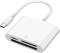 SD Card Reader USB C for iPhone 15/Android Phone/iPad/Mac/Laptop, Three Card Slot Micro SD Card Reader Supports SD Micro SD CF Card, Digital Camera Viewer Memory Card Reader Plug and Play