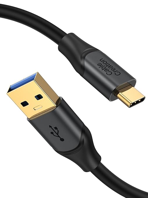 CableCreation 2-Pack 1.6FT USB A to C Data Transfer & Charging Cables, 10Gbps, Compatible with USB C External SSD, MacBook, iPhone 16/15 Pro Max