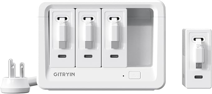 Gitryin 1 Micro USB Retractable Wall Charge and 11-in-1 Desktop Charging Station with 3 Type-C Retractable Wall Chargers