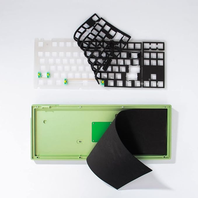 Mintcaps 2-Piece Keyboard Sound Dampening Set - 87 Layout Silencer Pad Gasket EVA Foam for Mechanical Keyboard Switches