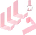 Weewooday 4 Pieces Headphone Hanger Holder Desk Adhesive Headphone Hook Wall Mount Headset Stand Acrylic Holder with Glues for General Purpose Game Earphone (Pink)
