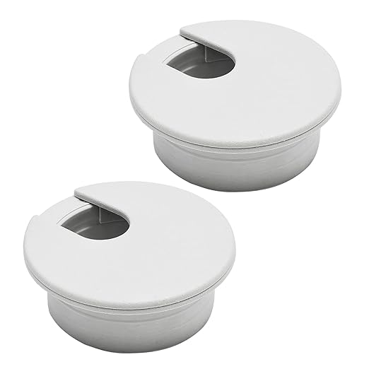 Desk Grommet 1-3/8" (35 mm), Desk Cord Hole Cover, Cable Grommet ABS Plastic, Desk Hole Grommet for Office and Home Table Cable, Detachable Cable Cord Organizer (Light Grey 2 Pcs)
