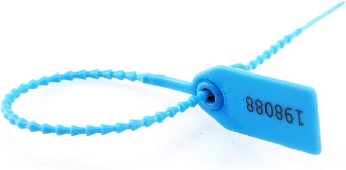 1000 Numbered Plastic Tamper Seals, Zip Ties for Fire Extinguishers Pull Tite Security Tags Numbered Disposable Self-Locking Signage Tie 250mm Length (1000 PCS, Light Blue)