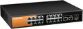 16 Port Gigabit PoE Switch Unmanaged, 16 PoE+ Ports @240W, 2 Gigabit Uplink Ports and 1 SFP Slot, 802.3 at/af Compliant, Fanless & Metal Housing, Desktop or Rackmount