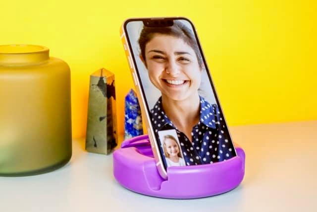 GoDonut – Phone Stand Original – Cell Phone Holder + Tablet Stand Desk Organizer – Compatible with Tablet, iPhone 16 15 14 Pro Max, Android & Most Smartphones - Orange