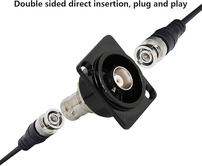 PENGLIN 5PCS BNC D Series Panel-Mount Connector, Coaxial BNC Female to Female Extension Coupler for CCTV Security Camera System