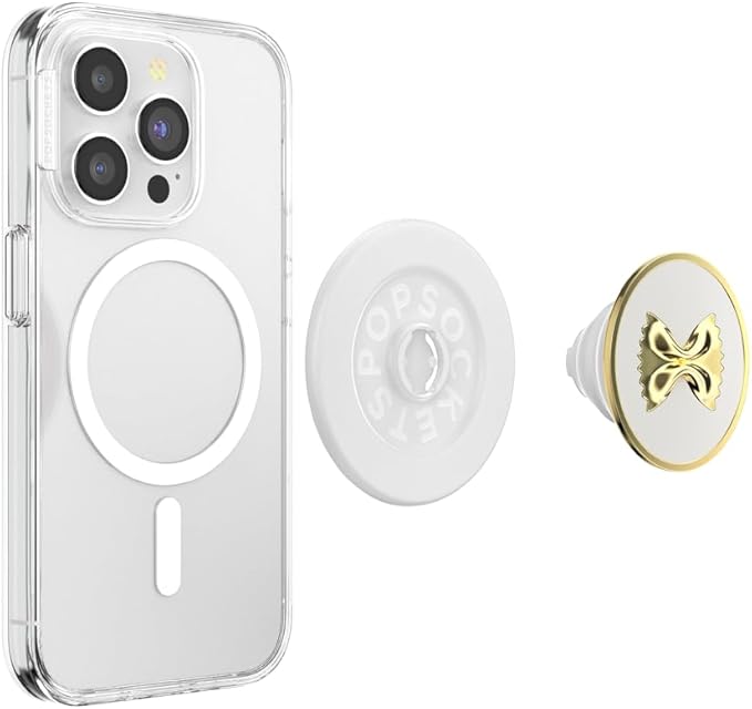 PopSockets Phone Grip for MagSafe with Kickstand, Magnetic Stand, Swappable Top, Secure Hold for iPhone MagSafe Cases, Phone & Tablet Grip - Enamel Pasta