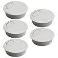 5 Pcs Desk Grommet 2-1/16" / 53 mm, Desk Cord Hole Cover, Cable Grommet ABS Plastic, Desk Hole Grommet for Home & Office Pc, Detachable Adjustable Cable Cord Organizer-Light Grey