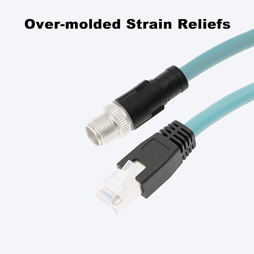 Alvin's Cables M12 8 Pin Male to RJ45 Shielded Ethernet Cable M12 X Coded 8 Position Cat6a Cable for Cognex Industrial Camera 10M/32.8ft