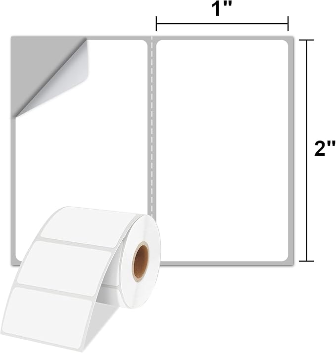 CLASSY 2" x 1" Direct Thermal Labels, 13000 Self-Adhesive Barcode Labels,Compatible with Rollo, Zebra Label Printers.
