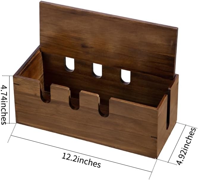 Large Cable Management Box, Wooden Cord Hider Desk Organizer, Power Strip and Cord Hider Box, Surge Protector Floor Cable Organizer, for Desktop Home Office Kitchen