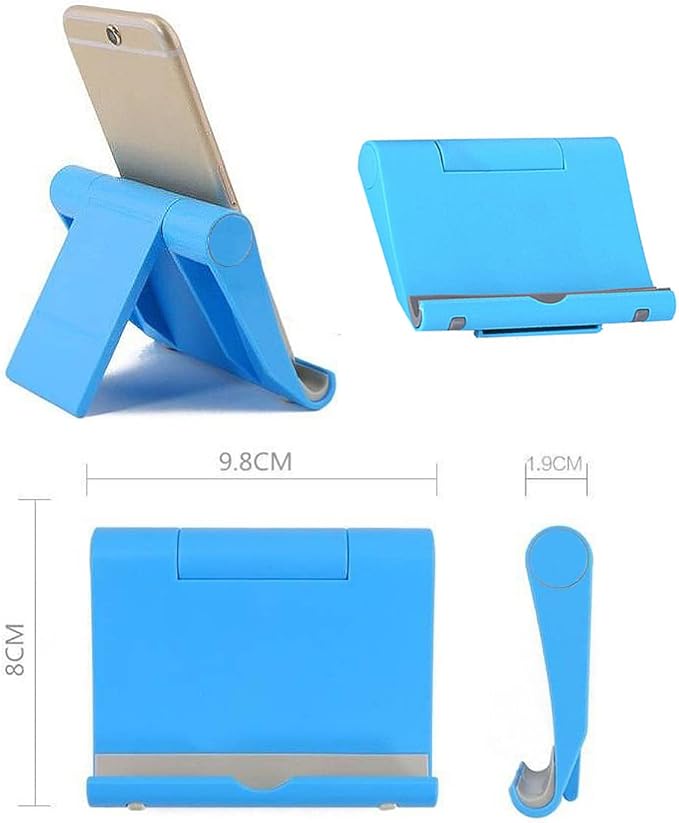 Cell Phone Stand for Desk Foldable Cell Phone Holder Desk Tablet Holder Mobile Phone Dock, Multi-Angle Universal Adjustable Tablet Dock (Pink+Purple+Black+Blue)