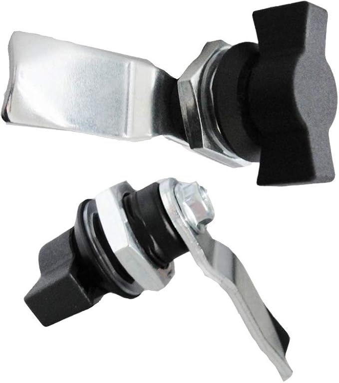 WJSKDQ 2pcs Thumb Operated Offset Cam Lock Thumb Cam Lock for Machine Cabinet Drawer Black_1
