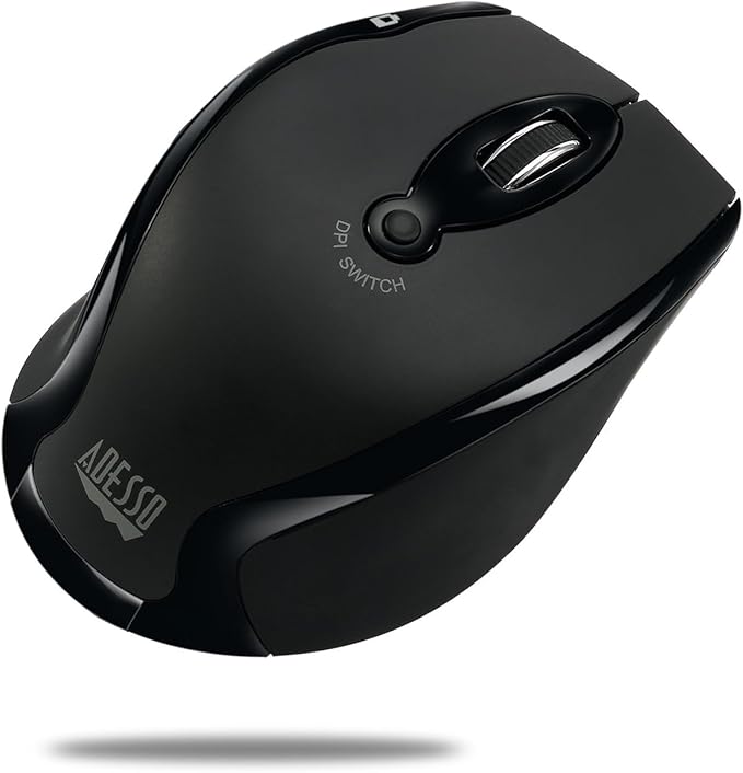 Adesso iMouse M20B - Wireless Ergonomic Optical Mouse, Black