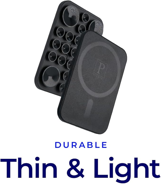 The Clingy Thingy Magnetic Sticky Phone Grip - Removable iPhone Suction Grip for Hands-Free FaceTime - Workouts, Influencers & Content Creator Essentials, Compatible with iPhone 12-16 (Black)
