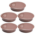 5 Pcs Desk Grommet 2-3/8" / 60 mm, Desk Cord Hole Cover, Cable Grommet ABS Plastic, Desk Hole Grommet for Home & Office Pc, Detachable Adjustable Cable Cord Organizer-Reddish Brown