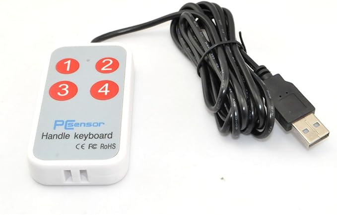 iKKEGOL 1.8Meter /6Feet USB Durable Game Handle Mini Button 4 Keys Switch User-Defined Keyboard for Game Laptop White
