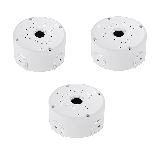 Universal Bullet Security Camera Junction Box Mount Bracket Plastic Rainproof Junction Box Mount Bracket for IP Camera Electric Enclosure, Indoor/Outdoor Wall Cable Junction Base Boxes (3 Pack)