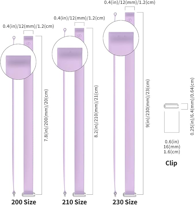 Sinjimoru C-Shaped Clip Finger Phone Grip, Silicone Loop for iPhone Case & Samsung. Lavender 210