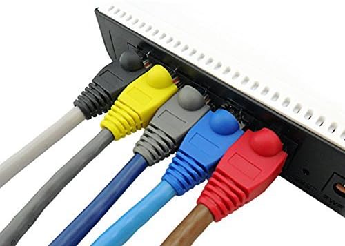 Accessbuy 100 Pack RJ45 CAT6 CAT6E CAT5 CAT5E Ethernet Network Cable Strain Relief Boots Cable Connector Plug Cover Mixed Color for Laptop