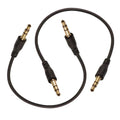 3.5mm Male to Male Audio Cable, 195mm Length, Gold-Plated Connectors, 2-Pack, Black