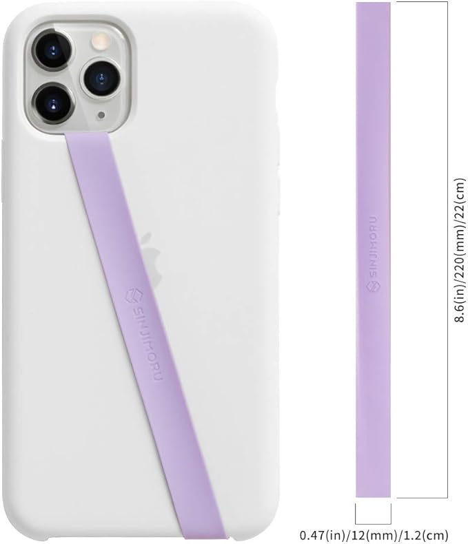 Sinjimoru Stretchable Silicone Phone Strap, Flexible and Elastic Grip Holder for iPhone & Android, Secure Phone Loops Finger Grip with Wireless Charging Support Sinji Loop Lavender
