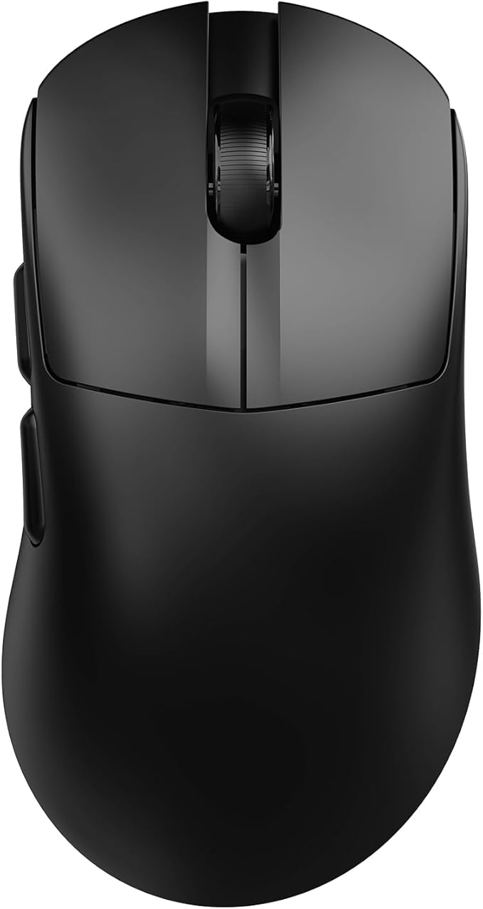 AJ179 V2 Triple Mode (2.4G/Wired/Bluetooth 5.2) Gaming Mouse, 12000 DPI, 56g Ultra-Light, Programmable 6 Buttons, 1000Hz Polling Rate, Ergonomic Right-Hand Design for Computer Laptop PC, Black