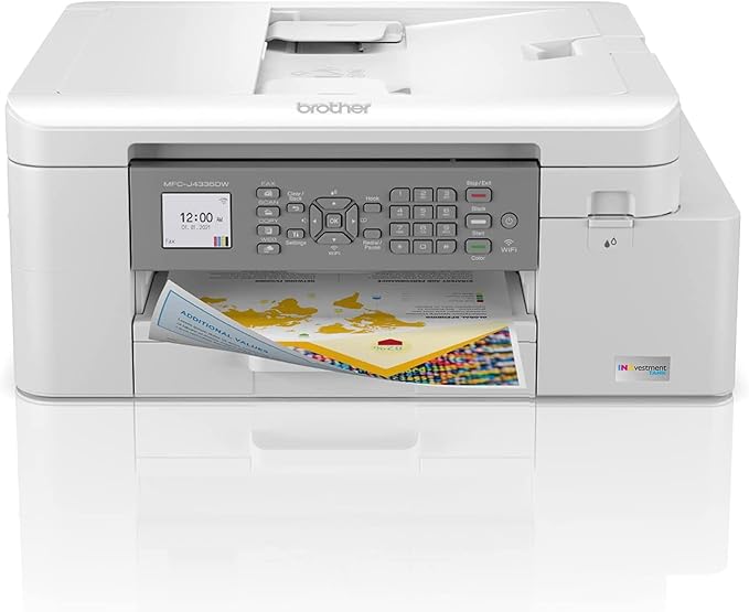 Brother MFC-J4335DW INKvestment Tank All-in-One Printer with Duplex and Wireless Printing Plus Up to 1-Year of Ink in-Box (Renewed Premium), White
