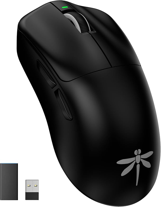 VGN F1 Pro Max Lightspeed Wireless Gaming Mouse with Dual-Mode 2.4G/Type-C Wired - 25K Sensor - 26,000 DPI - 55g Lightweight - 6 Programmable Buttons - Up to 200h Battery Life for PC/Mac- Black