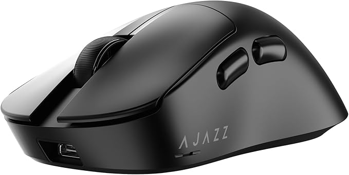 AJ179PRO PAW3395 26000 DPI Gaming Mouse, 8000Hz Polling Rate, 58g Ultra-Light, Tri-Mode (2.4G/Wired/Bluetooth 5.2), Magnetic RGB Charging Dock, Ergonomic Right-Hand Design, Black