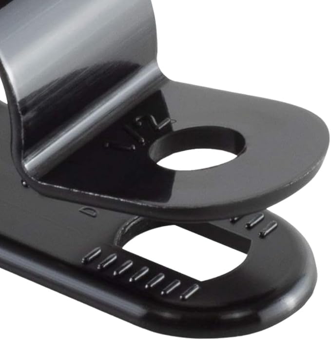 GTSE Black Nylon Plastic Cable Clamps, 1/2" Screw Mounts for Cable, Rope, Tube Management, 100 Pack