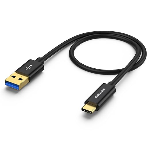 CableCreation USB C to USB A Cable 3FT, Type C to USB 3.1 USB 3.2 Gen2 10Gbps USB A to C Data Cables, Android Auto Cord 3A for USB-C External SSD MacBook Pro iPad, Galaxy S24/S23+, iPhone 16/15, Black