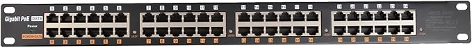 PoE Texas 24 Port PoE Injector - Multi-Port PoE Gigabit Rack Mount Midspan for IP Cameras, Phones, WiFi AP, Add Power Over Ethernet to Non-PoE Switch or Network Router, Includes 56v 240w Power Supply