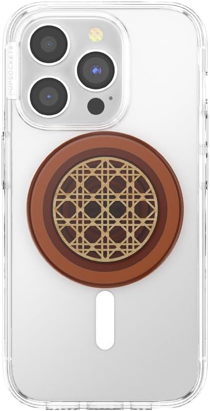 PopSockets Phone Grip for MagSafe with Kickstand, Magnetic Stand, Swappable Top, Secure Hold for iPhone MagSafe Cases, Phone & Tablet Grip - Wood Res-Raising Cane