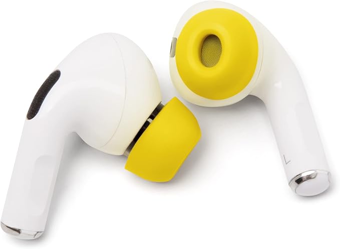 WC TipZ - Upgraded Memory Foam Ear Tips for Airpods Pro Made by Wicked Cushions | Improved Comfort, Tighter Seal, Better Foam Rebound Time | Fits Perfectly in Charging Case | Neon Yellow