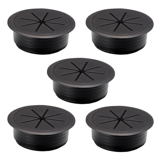 5 Pcs Desk Grommet 2" / 50 mm, Desk Hole Cover for Cables Black, Cable Grommet ABS Plastic, Desk Hole Grommet for Home & Office Pc, Detachable Cable Cord Organizer