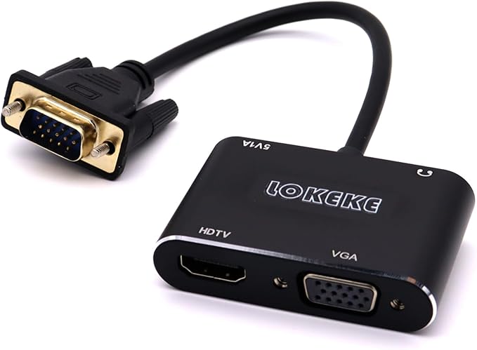 GrayRabbit VGA to HDMI Adapter with Audio and USB Cables for Computers, Laptops, Monitors, Projectors, HDTVs