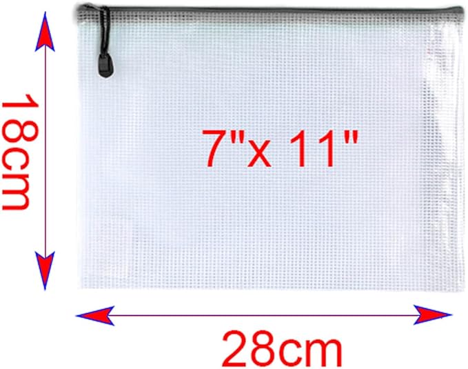 Oaimyy-16Pcs, 7" x 11" inches Mesh Zipper Pouch, Plastic Zip File Folders Puzzle Bags for Organizing,for Office Supplies,Travel,Home Storage-Multicolor