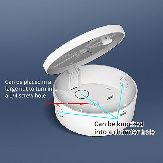ZT-NET Universal Bullet Security Mount Box Dome Camera Junction Box Bracket Hide Cable ABS Plastic Enclosure Indoor Camera Cover CCTV Surveillance White 1 Pack (Not Included Camera)