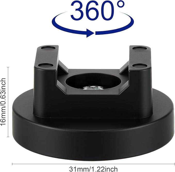 Yookeer 20 Pcs Magnetic Zip Tie Mount Base Black Magnetic Cable Clips Wire Holder Multipurpose Cable Ties Management Base Electrical Supplies for Wire (31 mm)