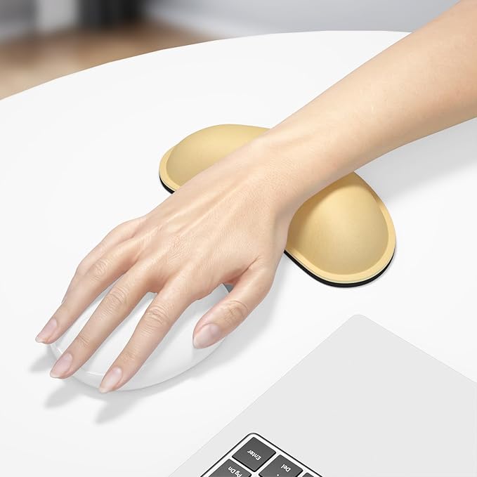 Dapesuom Mouse Wrist Rest, Ergonomic Memory Foam Mouse Wrist for Computer Desk Mats Support, Hand Rest Pad Cushion for Gaming, Office, Laptop, Men, Women, Pain Relief & Easy Typing, Navajo White