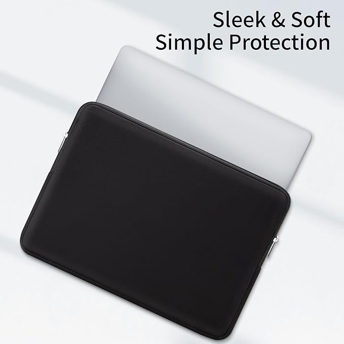 RAINYEAR 16 Inch Laptop Sleeve Protective Soft Case Padded Zipper Cover Specially Compatible with 16" MacBook Pro/Max M1 M2 M3 M4 A2141 A2485 A2780 A2991 A3403 A3186 (Black, Upgraded Version)